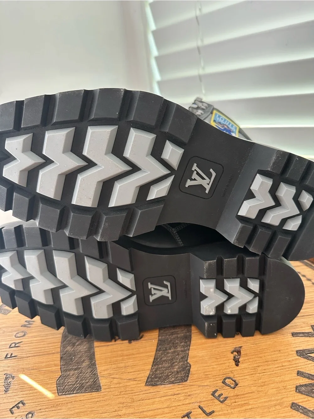 Authentic Louis Vuitton Oberkampf patch work Boots